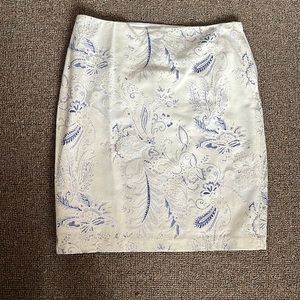 RW&CO off white skirt with royal blue throughout. Lacey look